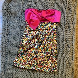 A. Calin Sequins Short Cocktail Dress Small